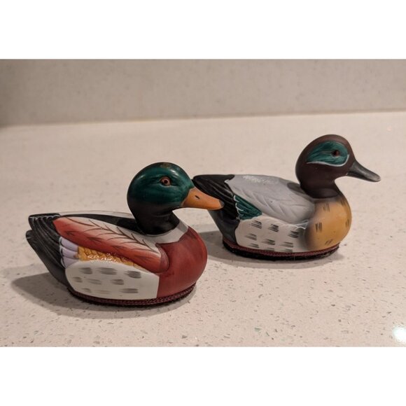 Vintage Jasco Mallard Duck Figurine Lint Brushes Hand Painted - Picture 7 of 10